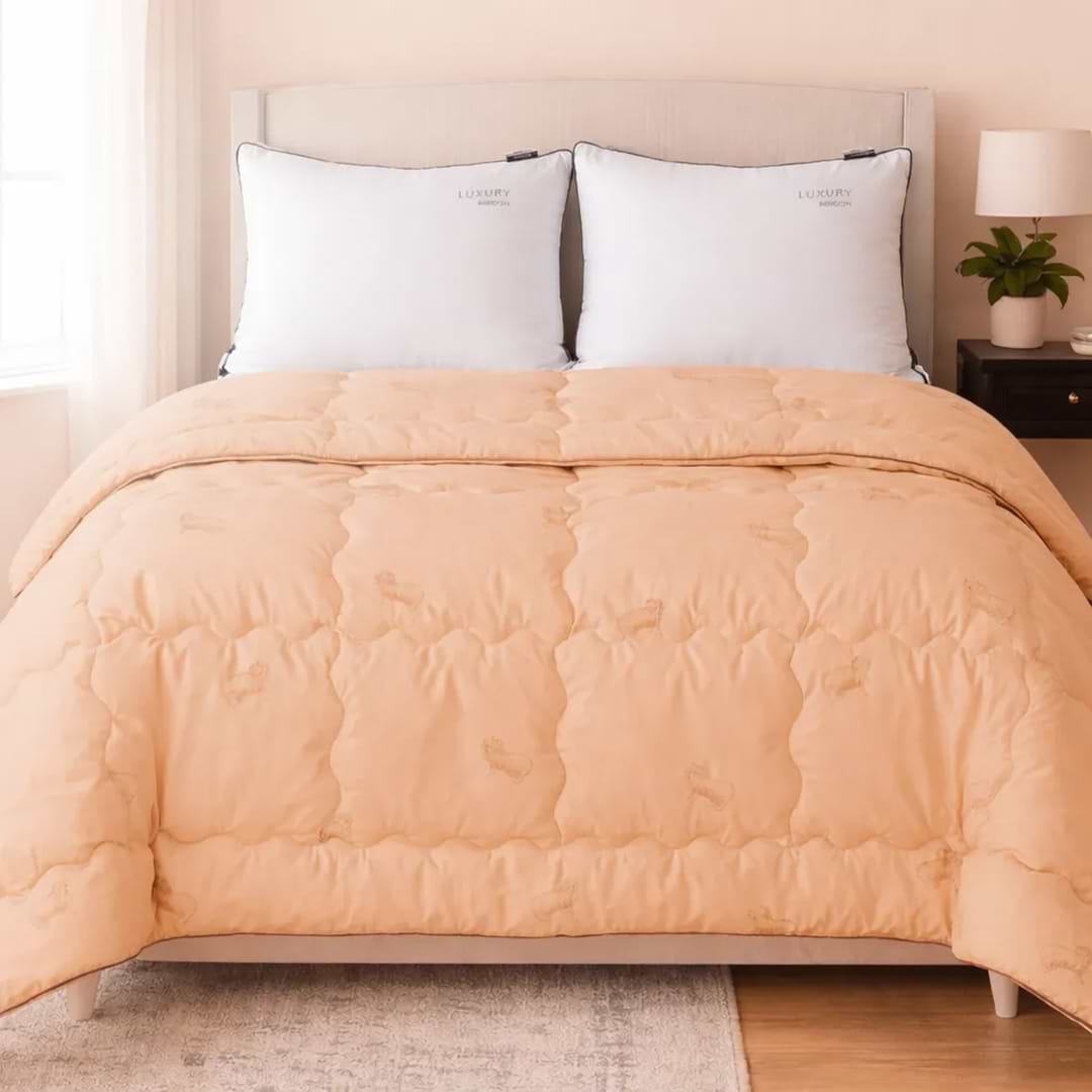 Набор одеяло полуторное + подушка MirSon №9552 Gold Camel Hand Made 140х205 Wool + 50х70 (2200010806427)